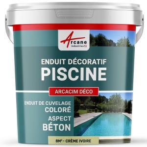 ENDUIT DE CUVELAGE PISCINE FINITION BETON CIRE - ARCACIM DECO - 8 m² - Creme Ivoire - ARCANE INDUSTRIES