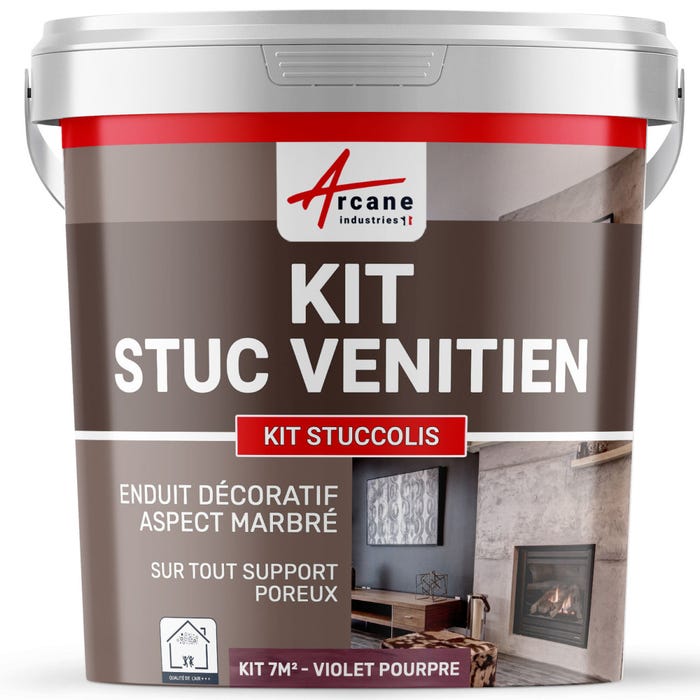 stuc venitien enduit stucco spatulable décoratif - KIT STUCCOLIS Violet Pourpre - kit jusqu'à 7 m²ARCANE INDUSTRIES