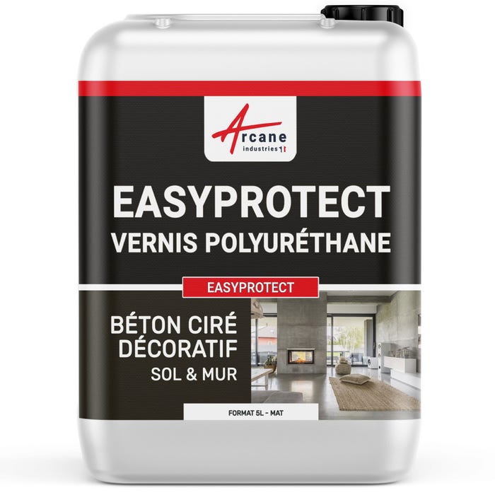 Vernis Pu Beton Cire Sols - Easyprotect - 50 M² - Mate - Arcane Industries