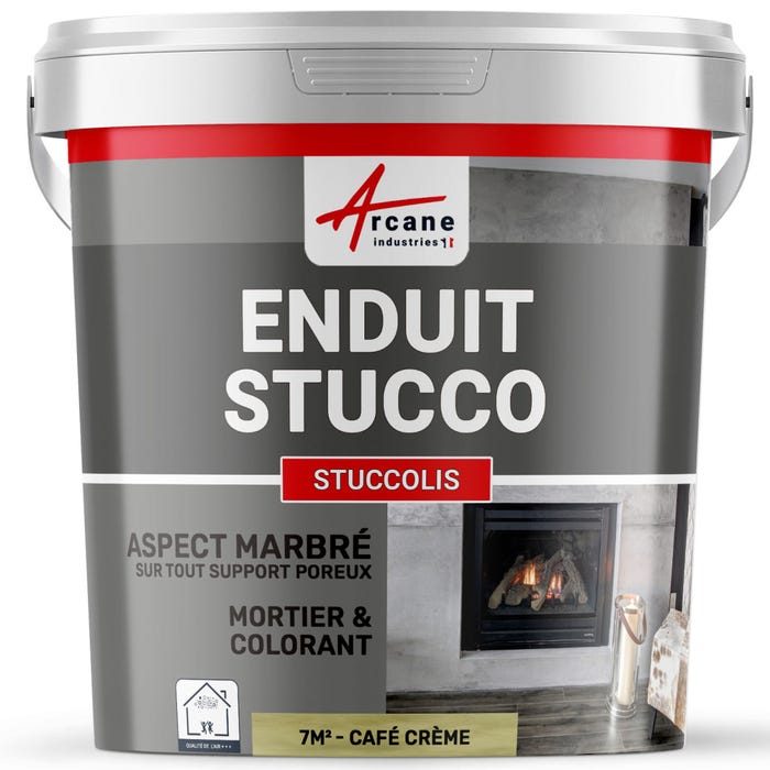 Mortier + teinte - stucco (sans primaire ni finition) - STUCCOLIS Mortier + teinte Cafe Creme - kit jusqu'à 7 m²ARCANE INDUSTRIES