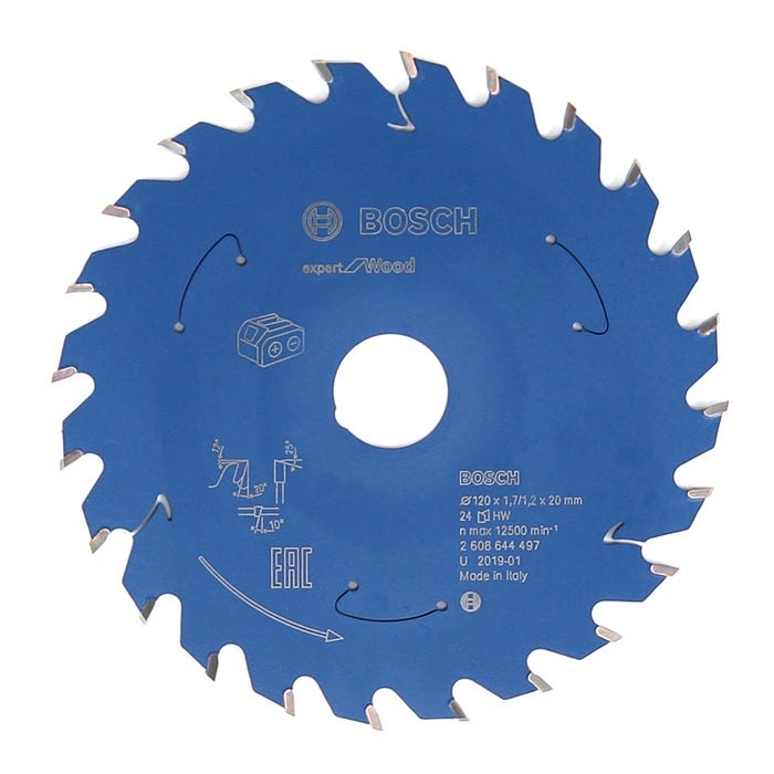 Bosch Lame de scie circulaire Expert pour bois 120 x 1,2 x 20 mm - 24 dents pour bois ( 2608644497 )