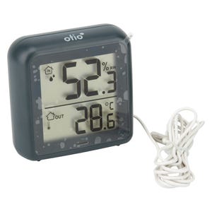 Thermomètre –hygromètre à sonde de température filaire gris anthracite - Otio