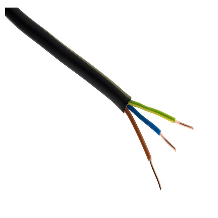 Câble d'alimentation électrique U1000R2V 3G6 Noir - 100m