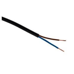 Câble d'alimentation électrique HO3VVH2-F 2x 0,75 Noir - 5m