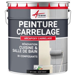 Peinture Carrelage Cuisine & Salle De Bain - Arcapoxy Carrelage Noir Foncé - Ral 9005 - 2.5 Kg (jusqu'à 25 M² En 2 Couches)