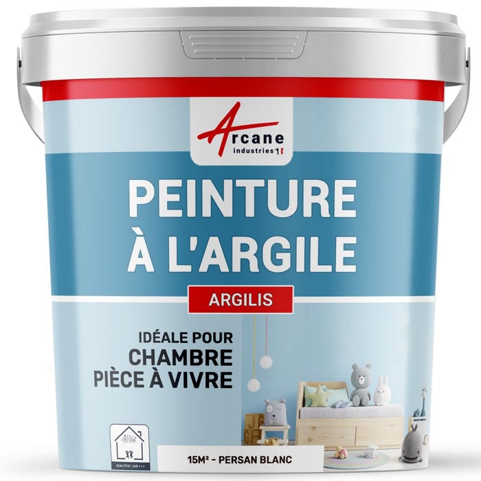 PEINTURE ARGILE naturelle et saine - ARGILIS Persan Blanc - 15 m² (2.5 kg en 1 couche)-ARCANE INDUSTRIES