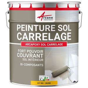 Peinture Résine Sol Carrelage - ARCAPOXY SOL CARRELAGE - 1 kg (jusqu'à 5 m² en 2 couches) - Jaune - RAL 1023 - ARCANE INDUSTRIES
