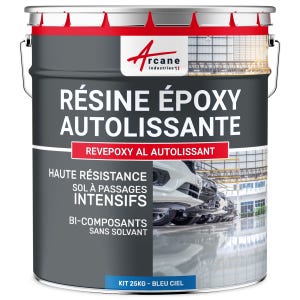 Résine Epoxy Autolissante Sols - Revepoxy Al Bleu Ciel - Ral 5015 - 25 Kg - Arcane Industries
