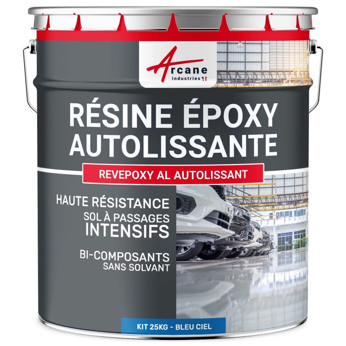 Résine epoxy autolissante sols - REVEPOXY AL Bleu Ciel - RAL 5015 - 25 kgARCANE INDUSTRIES