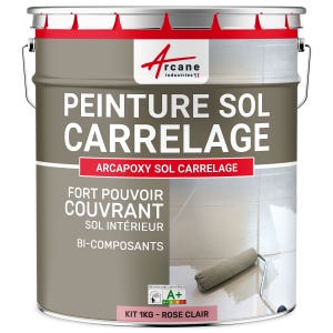 Peinture Résine Sol Carrelage - ARCAPOXY SOL CARRELAGE - 1 kg (jusqu'à 5 m² en 2 couches) - Rose Clair - RAL 3015 - ARCANE INDUSTRIES
