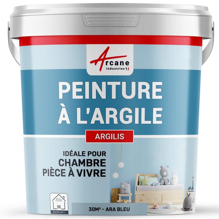PEINTURE ARGILE naturelle et saine - ARGILIS Ara Bleu - 30 m² (5 kg en 1 couche)ARCANE INDUSTRIES