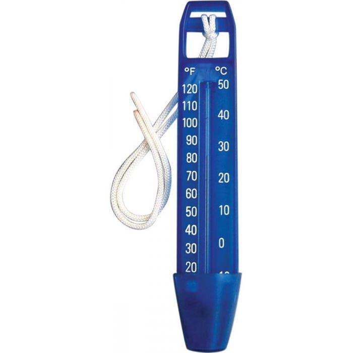 Interplast -Grand thermomètre 17 cm piscine, avec cordon couleur bleu-STHERMCL