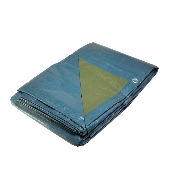 Bâche plastique 4x5 m bleue et verte 150g/m² - bâche de protection polyéthylène