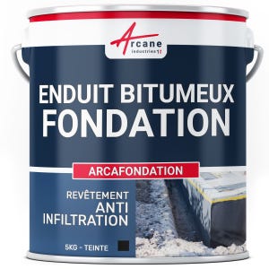 Enduit bitumineux pour Fondations Murs enterrés - ARCAFONDATION - 5 kg - Noir - ARCANE INDUSTRIES