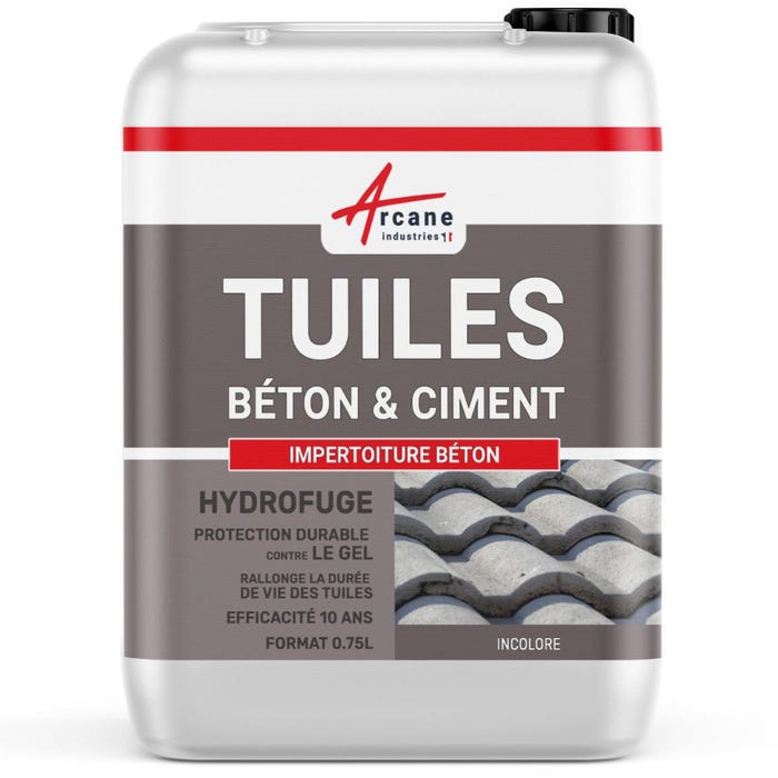 Hydrofuge Imperméabilisant Toiture - Tuile Béton - IMPERTUILE BETON - 0.75 L (jusqu'à 3.75 m²) - - ARCANE INDUSTRIES
