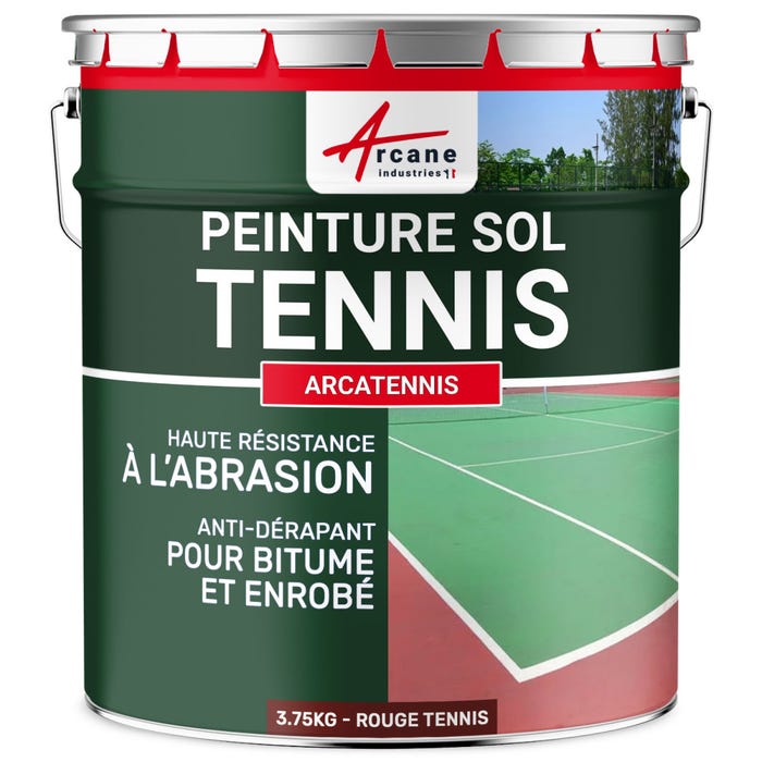 PEINTURE TENNIS - ARCATENNIS. Rouge Tennis - 3.75 kg (jusqu a 7.5 m² en 2 couches)ARCANE INDUSTRIES
