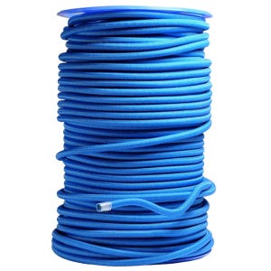 Sandow élastique Bleu 15 mètres - Qualité PRO TECPLAST 9SW - Tendeur pour bâche de diamètre 9 mm - Made in France