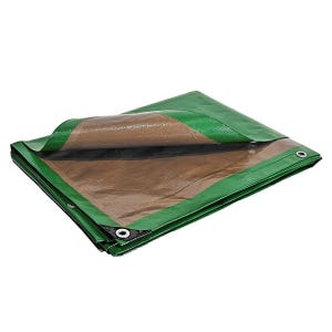 Bâche Peinture 4x5 m - TECPLAST 250PE - Verte et Marron - Haute Performance - Bâche de protection Peinture pour sol et meuble