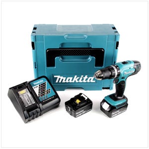 Makita DHP 453 RTJ Perceuse visseuse à percussion sans fil 18V 42Nm + 2x Batteries 5,0Ah + Chargeur + Coffret Makpac 2
