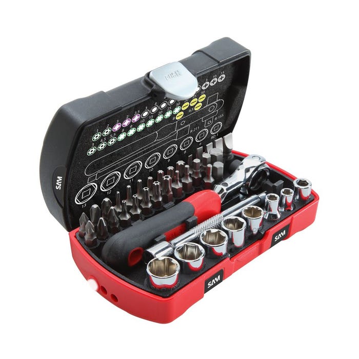 Coffret pocket serrage-vissage 40 outils 1/4'' - SAM OUTILLAGE - 73-R40