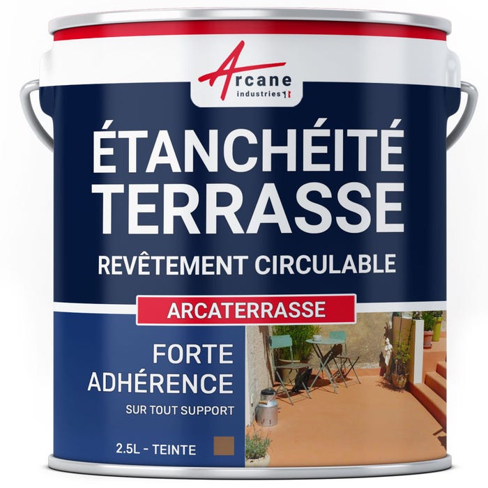 Résine Etanchéité Terrasse Circulable - Peinture Colorée - ARCATERRASSE - 2.5 L - Taupe - ARCANE INDUSTRIES