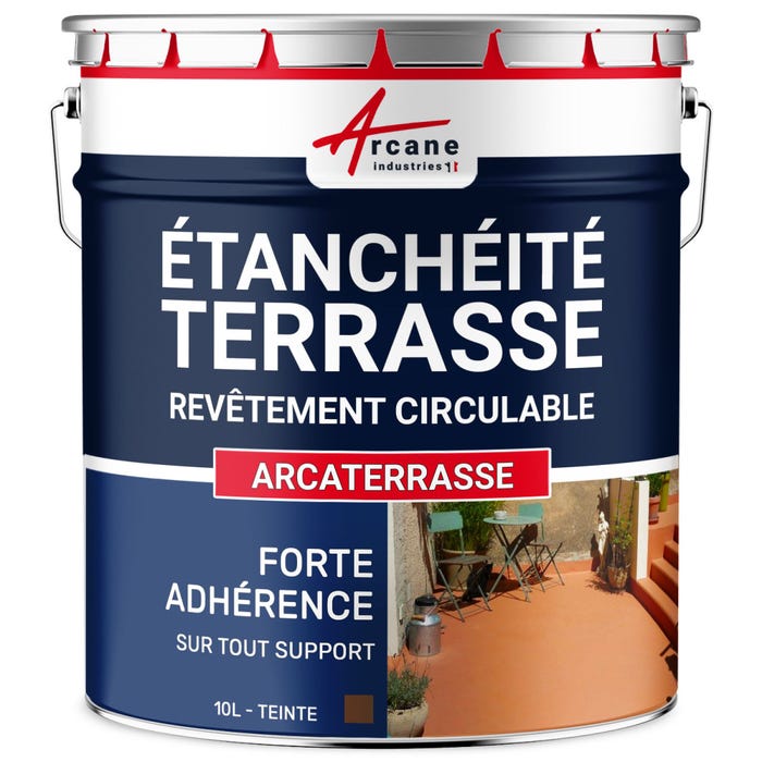 Résine Etanchéité Terrasse Circulable - Peinture Colorée - ARCATERRASSE - 10 L - Taupe - ARCANE INDUSTRIES