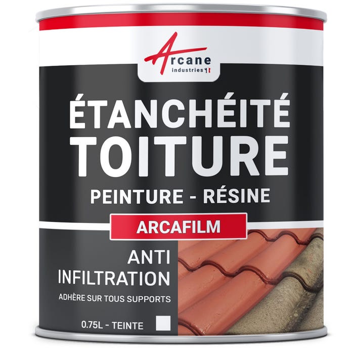 Résine Étanchéité Coloré - Revêtement pour Toiture et Tuile : ARCAFILM Blanc - 0.75 L-ARCANE INDUSTRIES