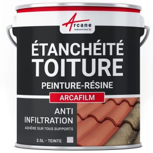 Résine étanchéité Coloré - Revêtement Pour Toiture Et Tuile : Arcafilm - Gris - 2.5 L - Arcane Industries