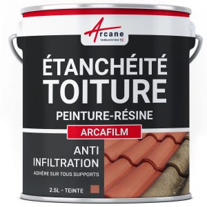 Résine étanchéité Coloré - Revêtement Pour Toiture Et Tuile : Arcafilm - Tuile - 2.5 L - Arcane Industries