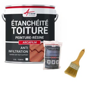 Kit Réparation Et étanchéité Tuile Et Toiture - Arcafilm Pack Blanc - 2.5 L (jusqu'à 1.5 M²) - Arcane Industries