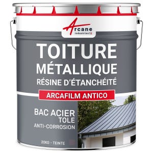 Résine Étanchéité toiture métallique résistant à la corrosion - ARCAFILM ANTICO - 20 kg - Gris Orage - ARCANE INDUSTRIES