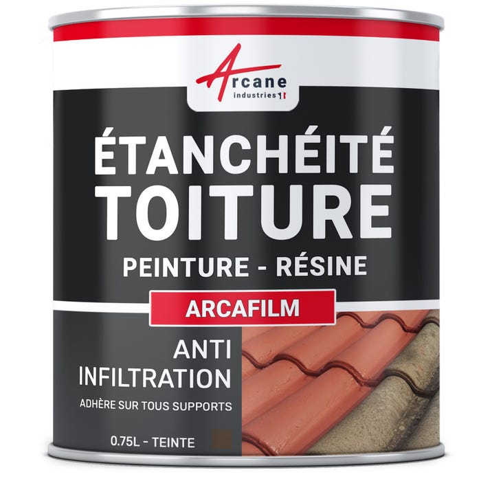 Résine Étanchéité Coloré - Revêtement pour Toiture et Tuile : ARCAFILM Brun - 0.75 L-ARCANE INDUSTRIES