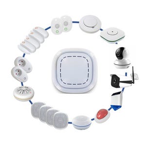 Kit alarme maison sans fil connecté 3 en 1 - sirène, caméra ext et domestique lifebox smart