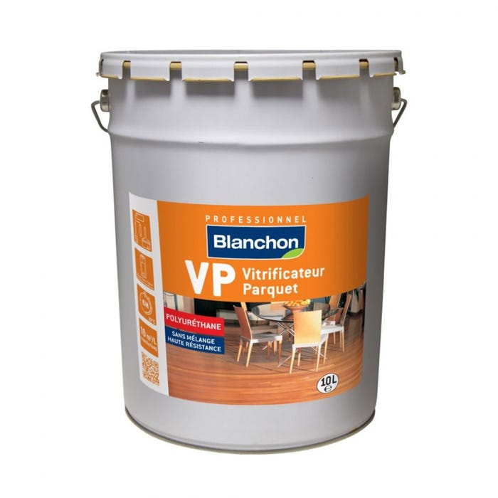 Vitrificateur parquet Blanchon VP 10L aspect mat soie cire naturel prêt à l'emploi