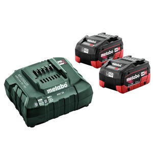 Set de 2 batteries 18 V Li-HD de 5.5 Ah avec chargeur - METABO 685122000