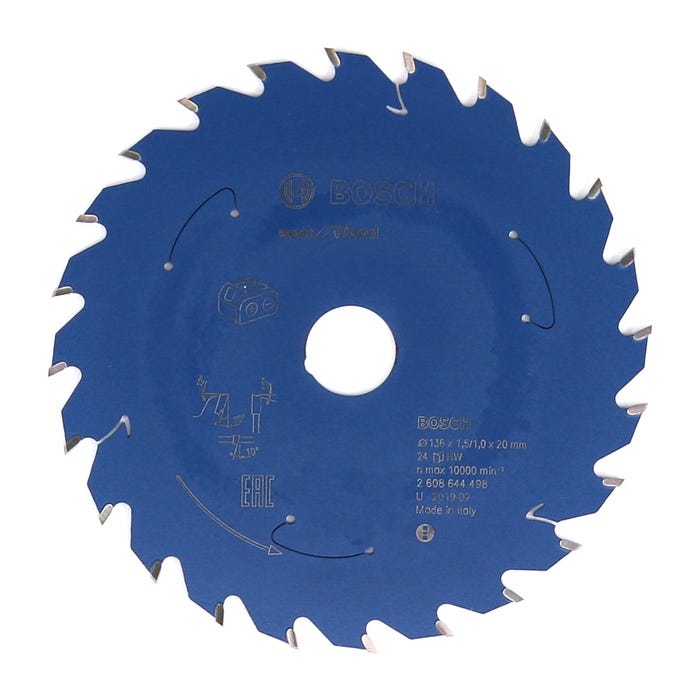 Bosch Lame de scie circulaire Expert pour bois 136 x 1,0 x 20 mm - 24 dents pour bois ( 2608644498 )