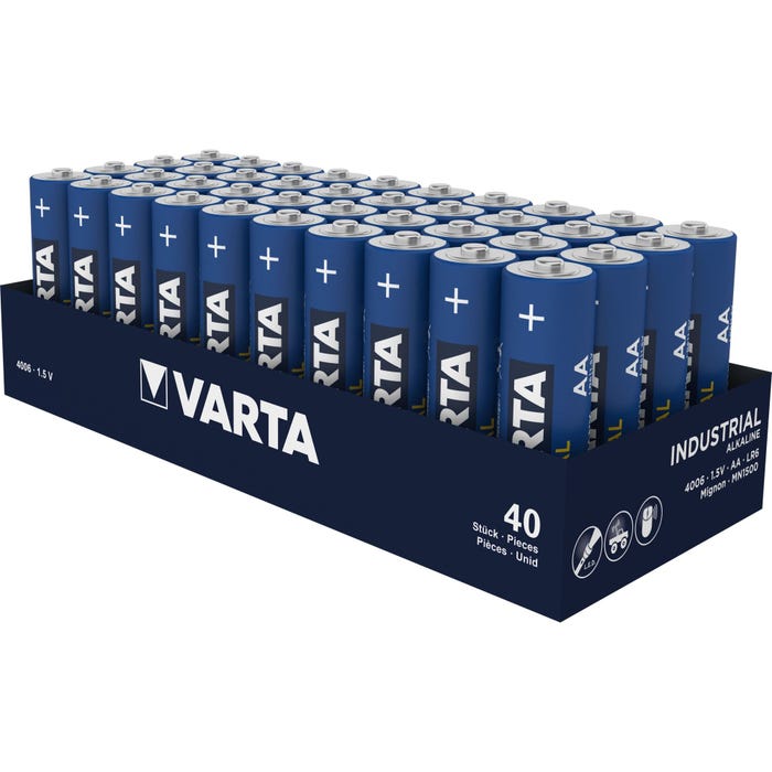 Boîte de 20 piles alcalines INDUSTRIAL Pro 1,5V LR20 - VARTA - 4020211111