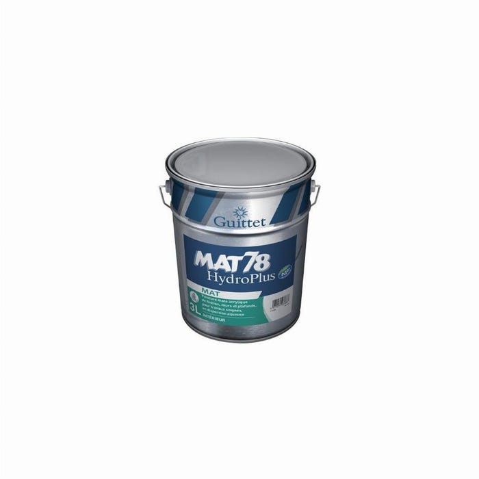 Mat 78 Hydroplus 3l - Peinture Mate Acrylique De Finition - Guittet