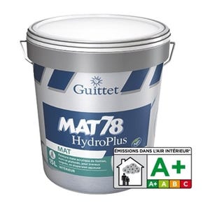 Mat 78 hydroplus - peinture mate acrylique de finition - guittet - 3L
