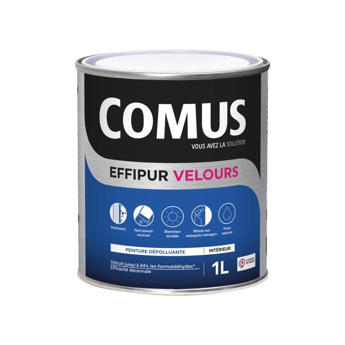 EFFIPUR VELOURS 1L - Peinture dépolluante de protection et de décoration en phase aqueuse - COMUS