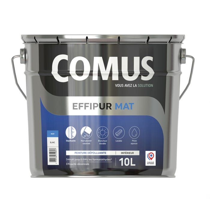 EFFIPUR MAT 10L - Peinture dépolluante de protection et de décoration en phase aqueuse - COMUS