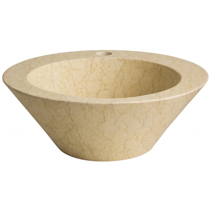 Vasque à poser conique en pierre naturelle beige