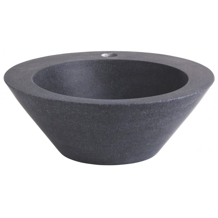 Vasque à poser conique en pierre naturelle de couleur gris ardoisé