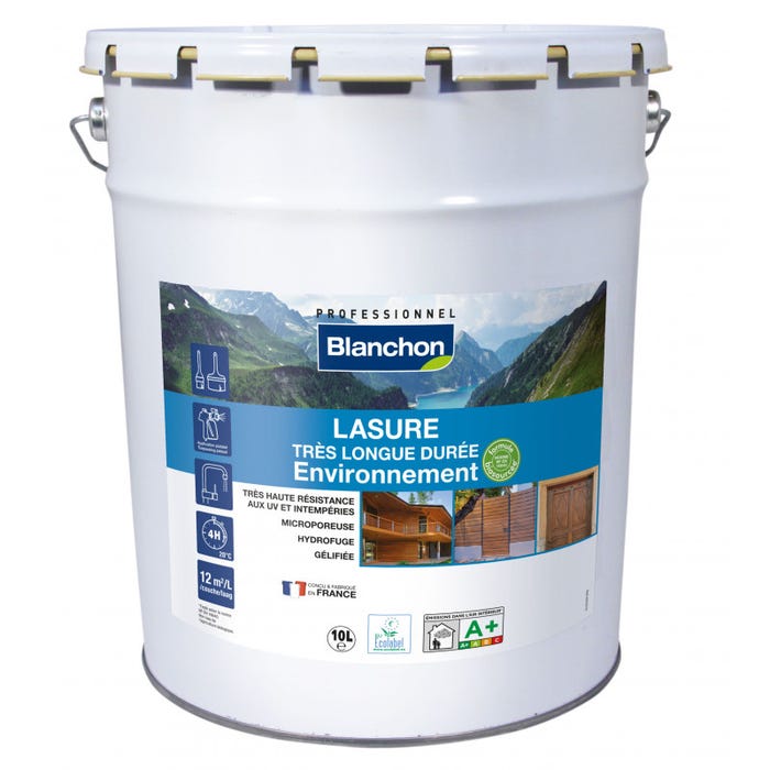 Lasure Blanchon Bois Environnement - 10 litres - Blanc