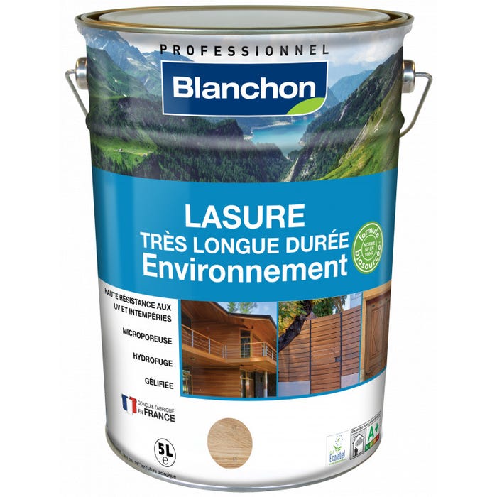 Lasure Blanchon Bois Environnement - 5 litres - Gris glacier