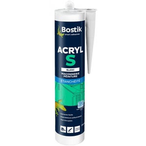 Mastic acrylique d'étanchéité ACRYL S blanc cartouche 310ml - BOSTIK - 30613629