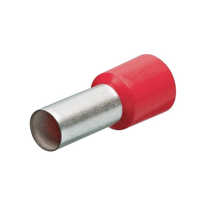 Embout de câble rouge avec col plastique - 22mm/10mm²