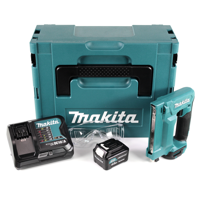Makita ST 113 DSMJ Agrafeuse ultra maniable sans fil, 10,8V Li-Ion + Coffret de transport Makpac 2 + 1x Batterie 4,0Ah + Chargeur