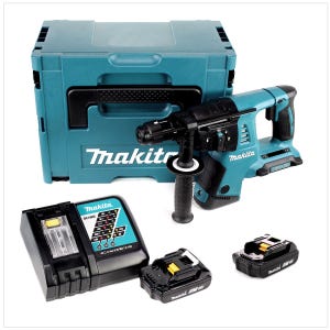 Makita Dhr 264 2 X 18 V/36 V Li-ion Sds Plus Perforateur Burineur Sans Fil + 2x Batteries 2,0 Ah + Chargeur + Coffret Makpac 4
