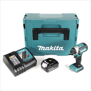 Makita DTD 153 RM1J 18V Brushless Visseuse à choc sans fil + Boîter Makpac + 1x Batterie BL 1840 4,0 Ah Li-Ion + Chargeur DC 18 RC